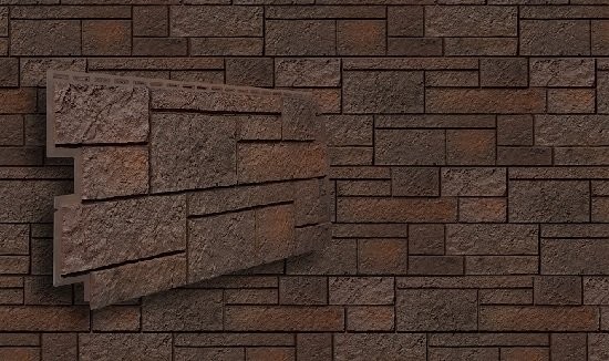 Фасадная панель VOX Sandstone (Сандстоун) в темно-коричневом цвете купить в Перми