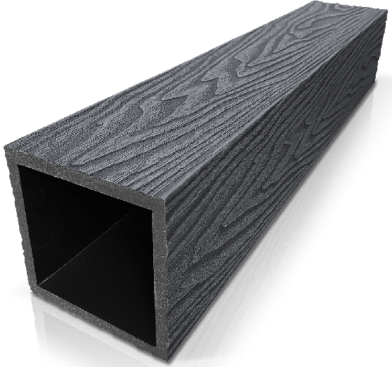 Столб ДПК 3D GardenParkett с текстурой дерева в цвете Графит купить в Перми