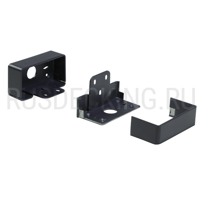 Комплект крепления перил прямое RusDecking Unodeck Графит купить в Перми