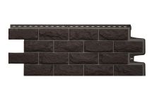 Фасадные панели Grand Line, Колотый камень Design, Шоколадный (шов RAL 7006)