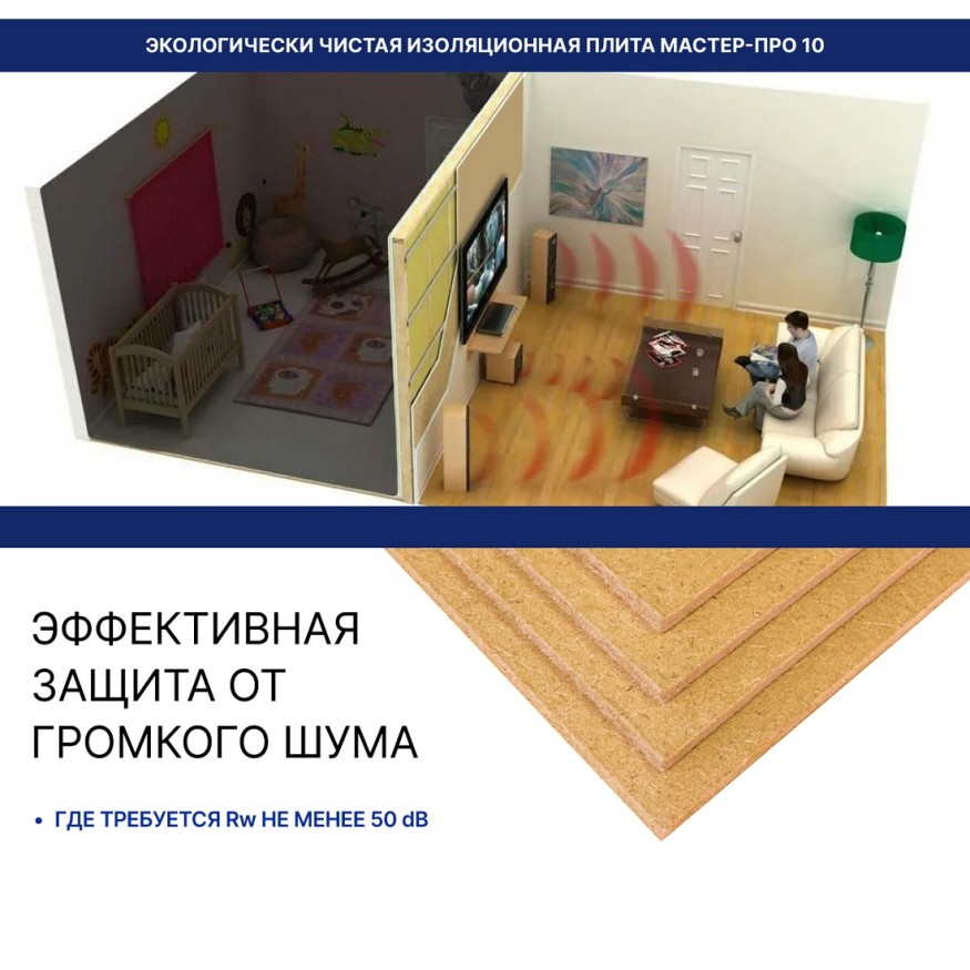 Изоляция хвойная Мастер 10 мм ПРО 1200х600х10 мм (7,2 м²) купить в Перми
