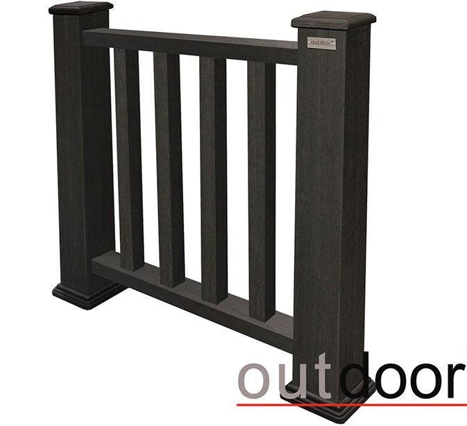 Ограждение из ДПК Outdoor Classic 3D STORM черного цвета купить в Перми