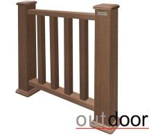 Ограждение из ДПК Outdoor Classic 3D STORM в коричневом миксе.