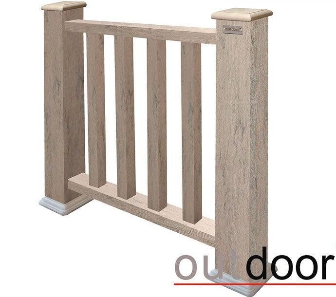Ограждение из ДПК Outdoor Классик 3D STORM в сером миксе купить в Перми