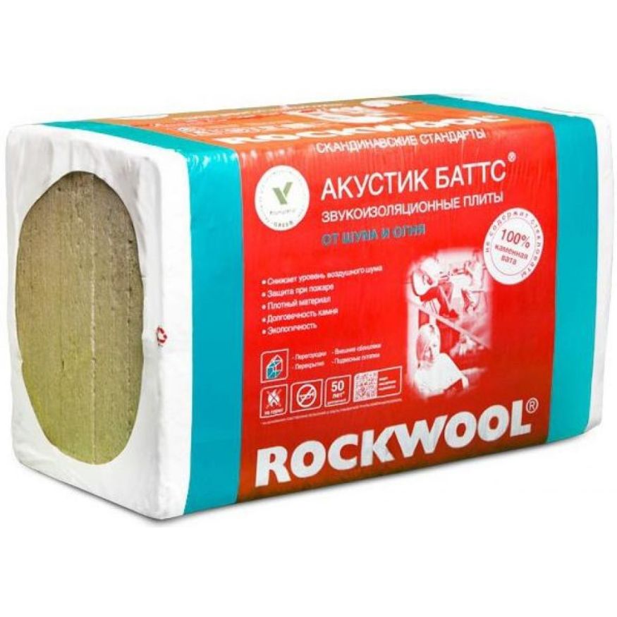 Утеплитель Акустик Баттс 50X600X1000 Rockwool купить в Перми