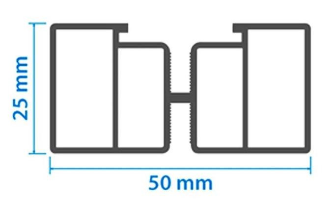 Алюминиевая несущая лага KRONEX 50x25x3000 мм купить в Перми