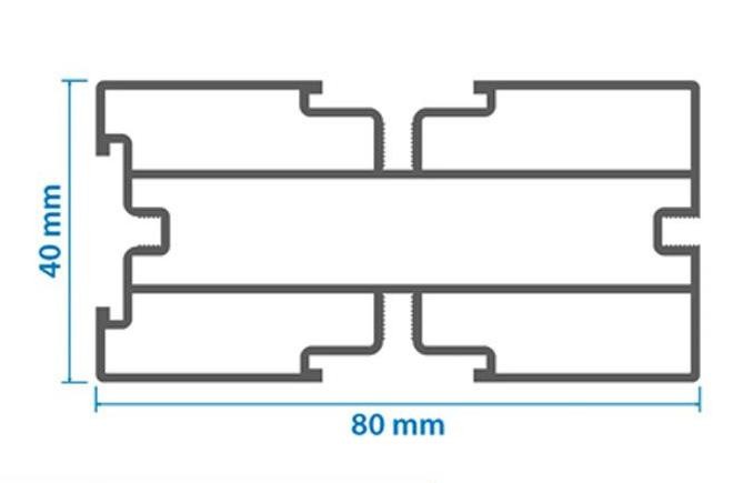 Алюминиевая лага KRONEX 80x40x3000 мм конструктивная купить в Перми