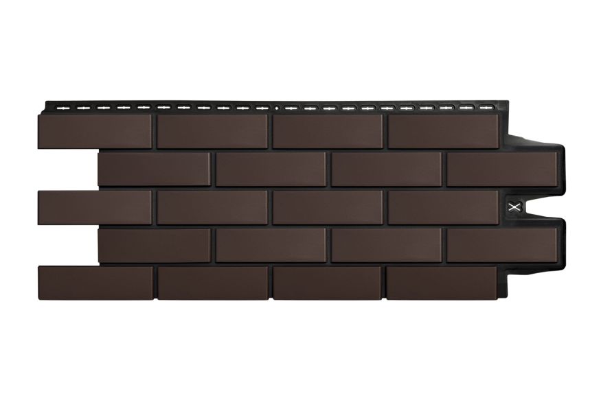 Фасадные панели Grand Line, Клинкерный кирпич Design, Шоколадный, шов RAL 9005  купить в Перми