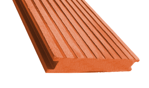 Террасная доска ECODECKING Premium из ДПК в цвете терракот купить в Перми