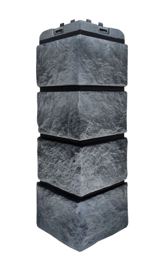 Угол наружный Grand Line, Колотый Камень Design Plus, Антрацит (черный шов) купить в Перми