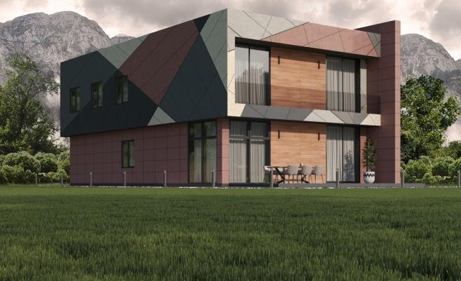 Фиброцементные панели Roofas COLOR Line Красный купить в Перми