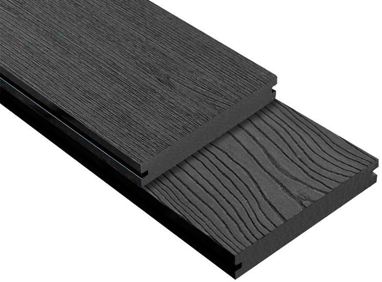 Террасная доска DPK Outdoor 3D полнотелая STORM/OCEAN BLACK черного цвета купить в Перми