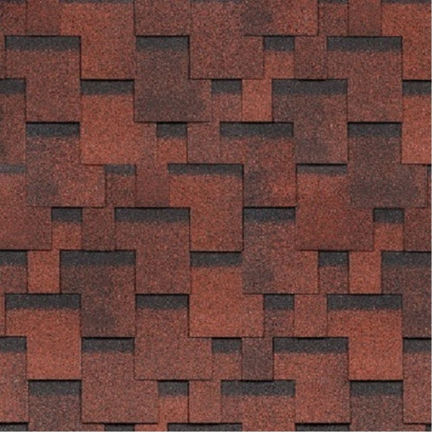 Гибкая черепица Shinglas, Финляндия, Аккорд, Красный цвет. купить в Перми