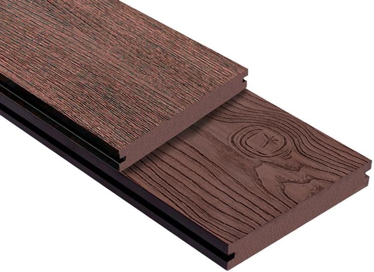 Террасная доска ДПК Outdoor 3D сплошная STORM/OCEAN BROWN коричневая смешанная купить в Перми
